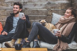 entspannt mit Hund